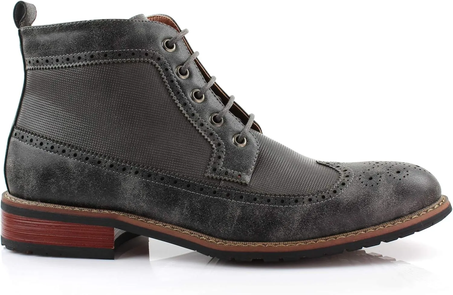 Ferro Aldo Gideon MFA806087 Men's Wing-Tip Plaid Dress Boots
