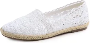FEVERSOLE Close Toe Espadrilles Women's Comfort Breathable Slip On Flats Shoes