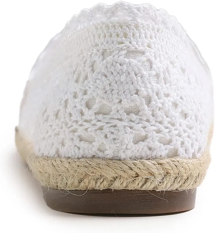 FEVERSOLE Close Toe Espadrilles Women's Comfort Breathable Slip On Flats Shoes