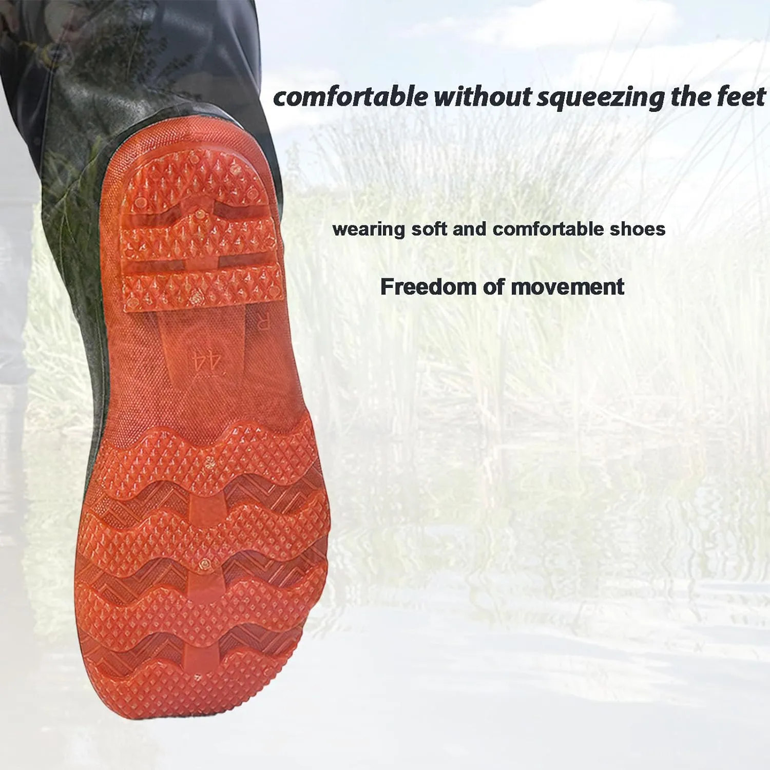 Fishing Waders for Men Women, Breathable Waist Wader Pants Fishing Waders with Boots, Waterproof Bootfoot Waders