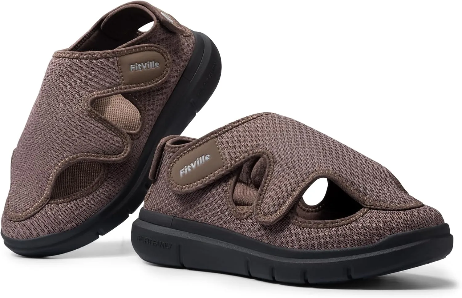 FitVille Diabetic Sandals for Men Extra Wide Diabetic Shoes for Swollen Feet Walking Sandals for Elderly Foot Pain Relief for Plantar Fasciitis