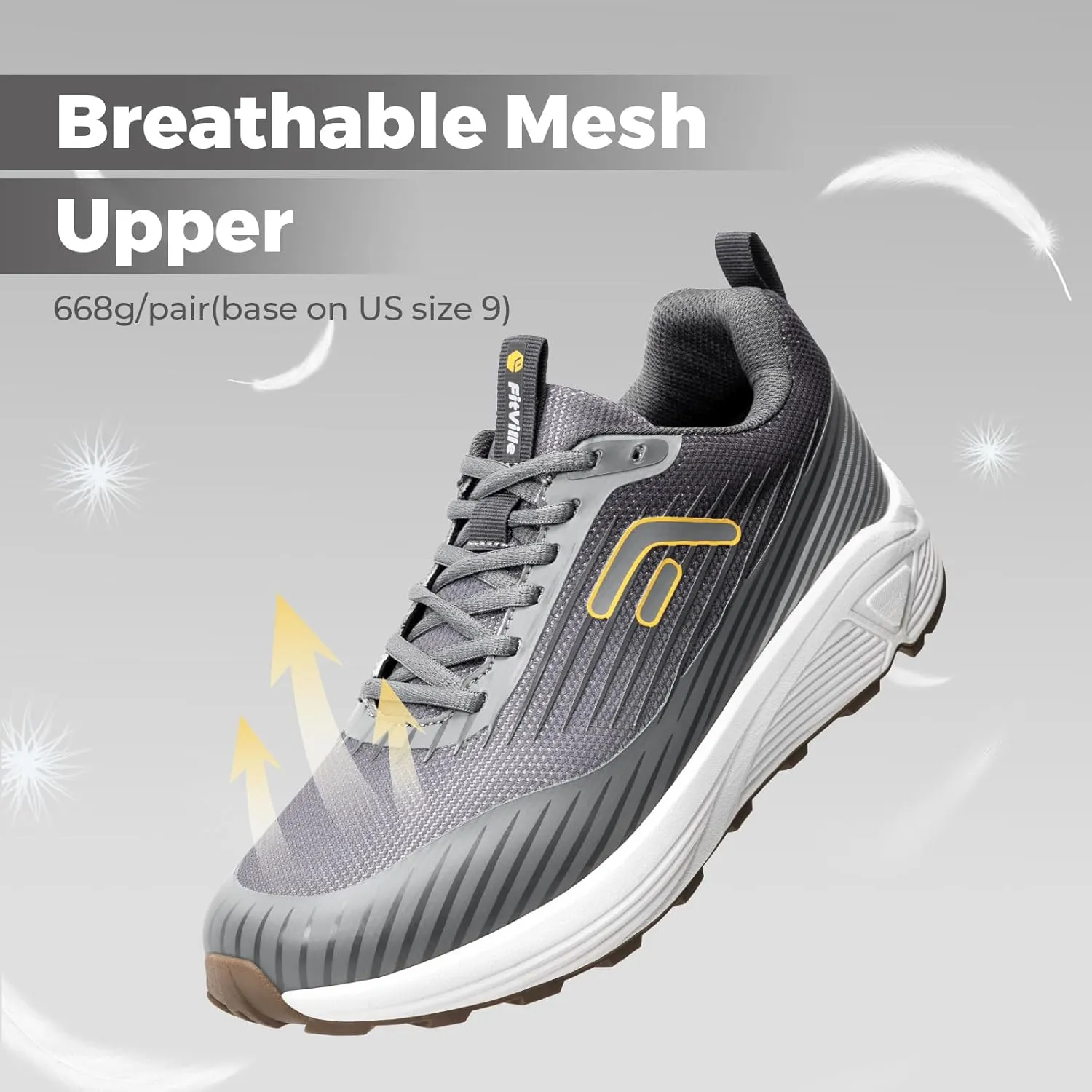 FitVille Extra Wide Walking Shoes for Men Orthopedic Trail Running Shoes Sneakers for Plantar Fasciitis Foot Pain Relief