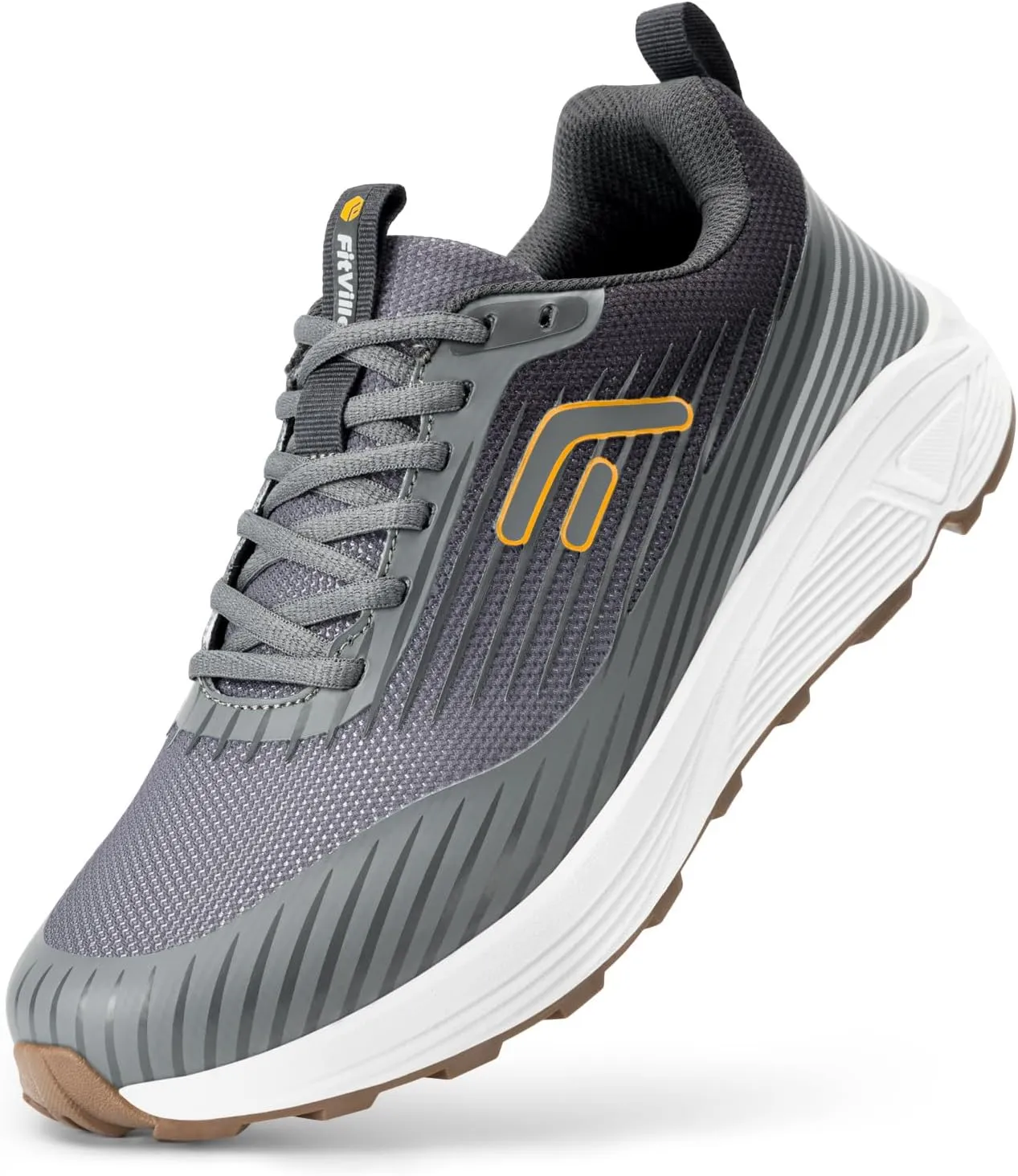 FitVille Extra Wide Walking Shoes for Men Orthopedic Trail Running Shoes Sneakers for Plantar Fasciitis Foot Pain Relief
