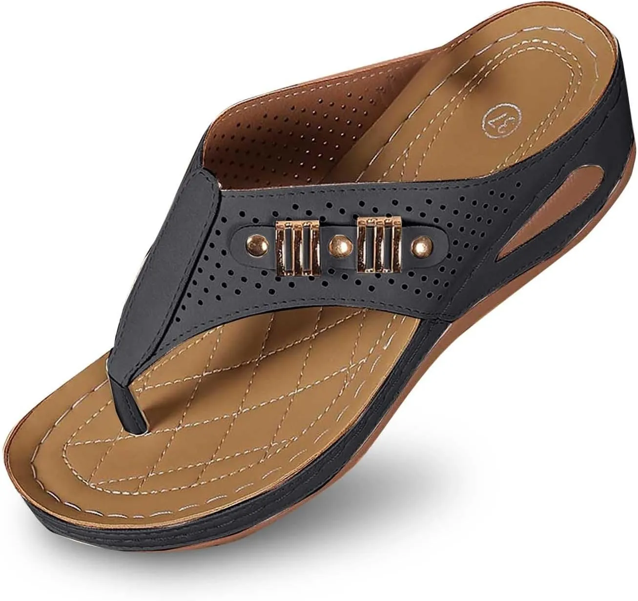 Flip Flops for Women Casual Wedge Slide Sandals T Strap Arch Support Sandals Summer Orthopedic Flip Flops