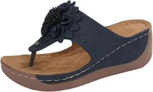 Flip Flops for Women Casual Wedge Slide Sandals T Strap Arch Support Sandals Summer Orthopedic Flip Flops
