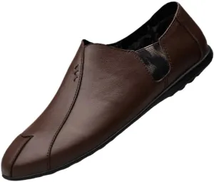Formal Shoes for Men Vegan Pu Leather Slip-on Pointed Toe Wedding Loafers