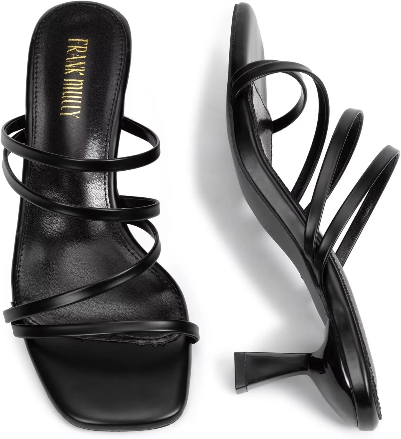Frank Mully Women's Strappy Heels Comfortable Kitten-Heels Sandals Square Open Toe Cute Wedding Party Evening Prom Dress Pump Sandals Shoes