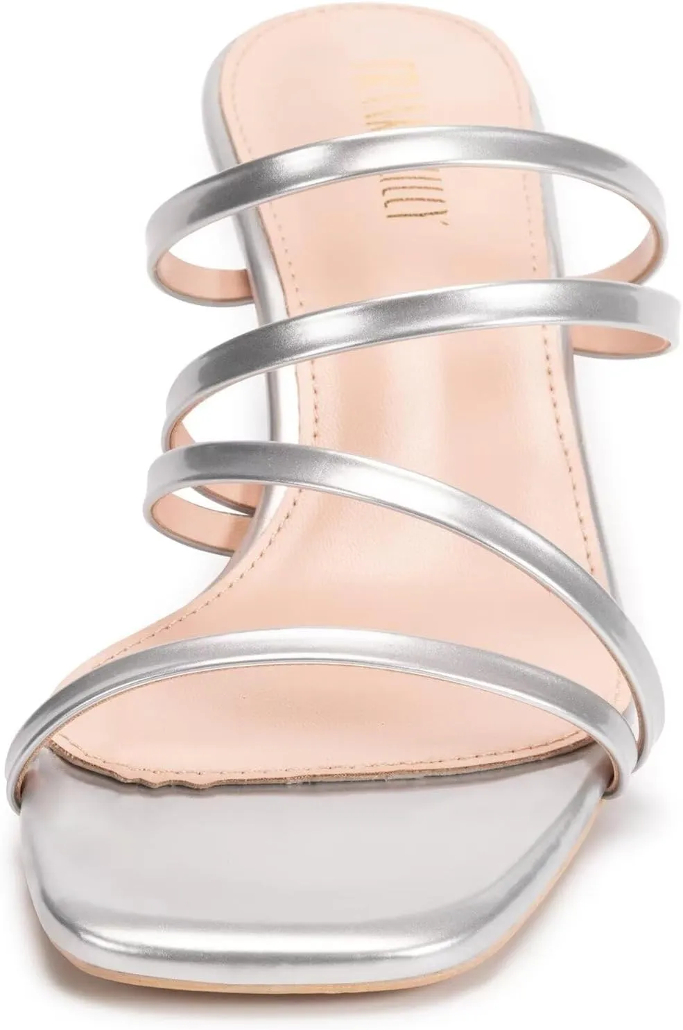 Frank Mully Women's Strappy Heels Comfortable Kitten-Heels Sandals Square Open Toe Cute Wedding Party Evening Prom Dress Pump Sandals Shoes