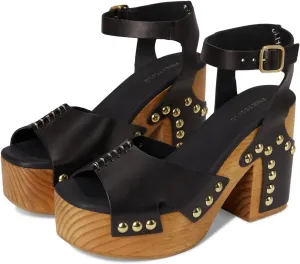 Free People Women's Cecily Clog Trend Shoes, Black, 9