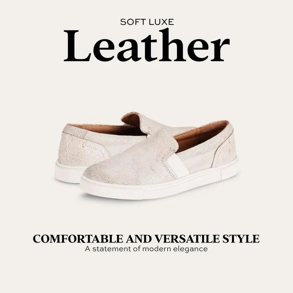 Frye Ivy Slip-On Shoes for Women Featuring Soft Leather with Thick Rubber Outsole, Removable Molded Footbed, and Padded Collar and Vamp