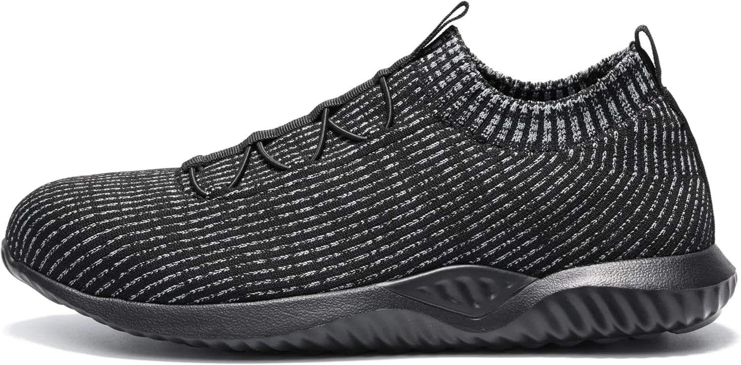 Furuian Slip on Steel Toe Sneakers for Men Women Wide Comfortable Lightweight Work Shoes Indestructible Steel Toe Safety Shoes for Men