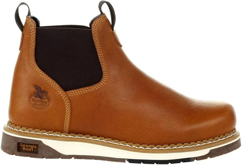 Georgia Boot Men's Brown Amp Lt Wedge Chelsea BRN 5" Work