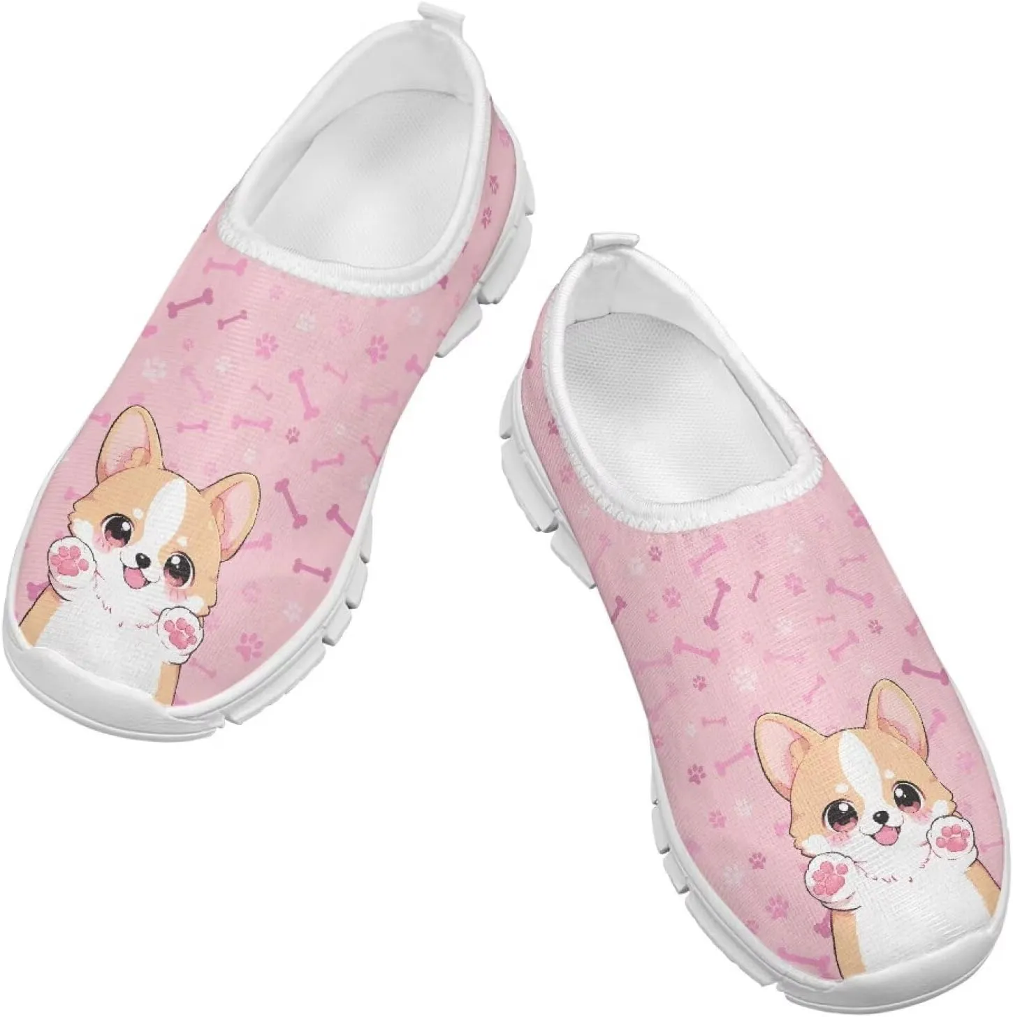 Girls Athletic Shoes Cute Kids Gym Running Slip On Shoes for Girls