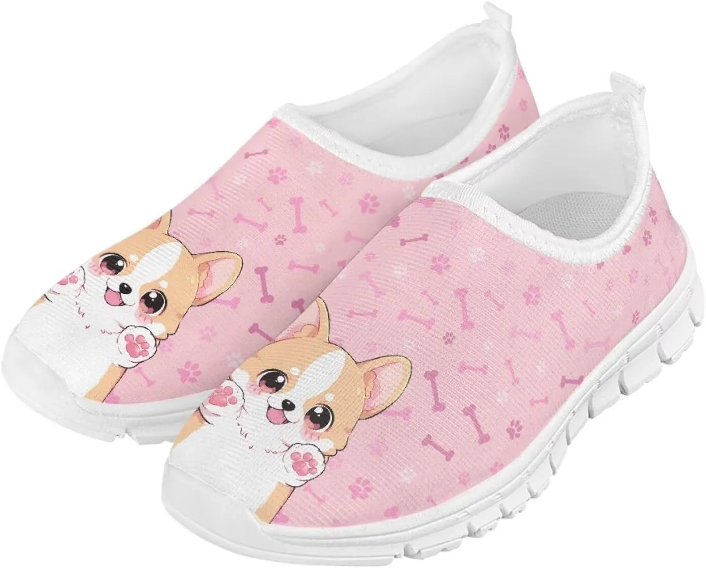 Girls Athletic Shoes Cute Kids Gym Running Slip On Shoes for Girls