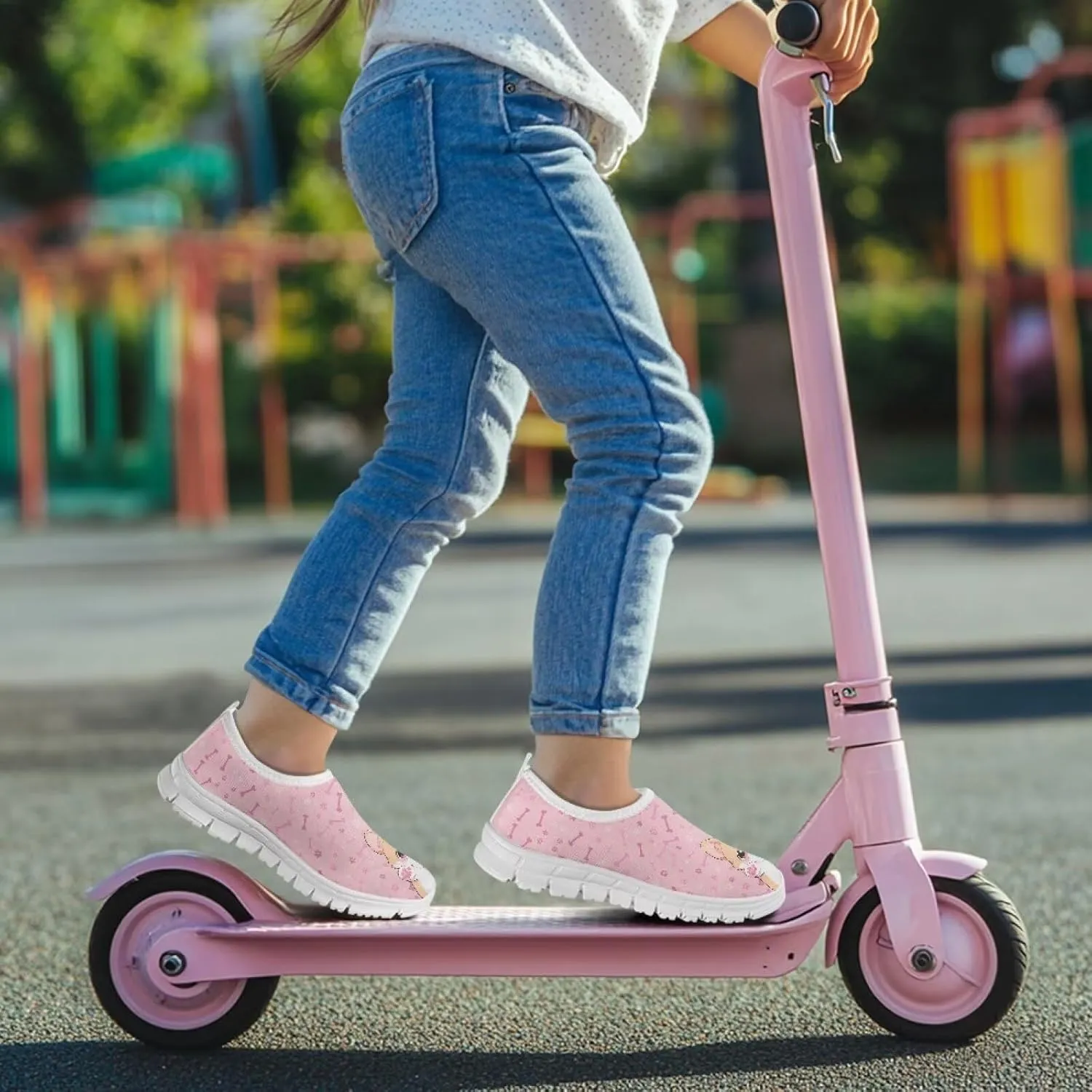 Girls Athletic Shoes Cute Kids Gym Running Slip On Shoes for Girls