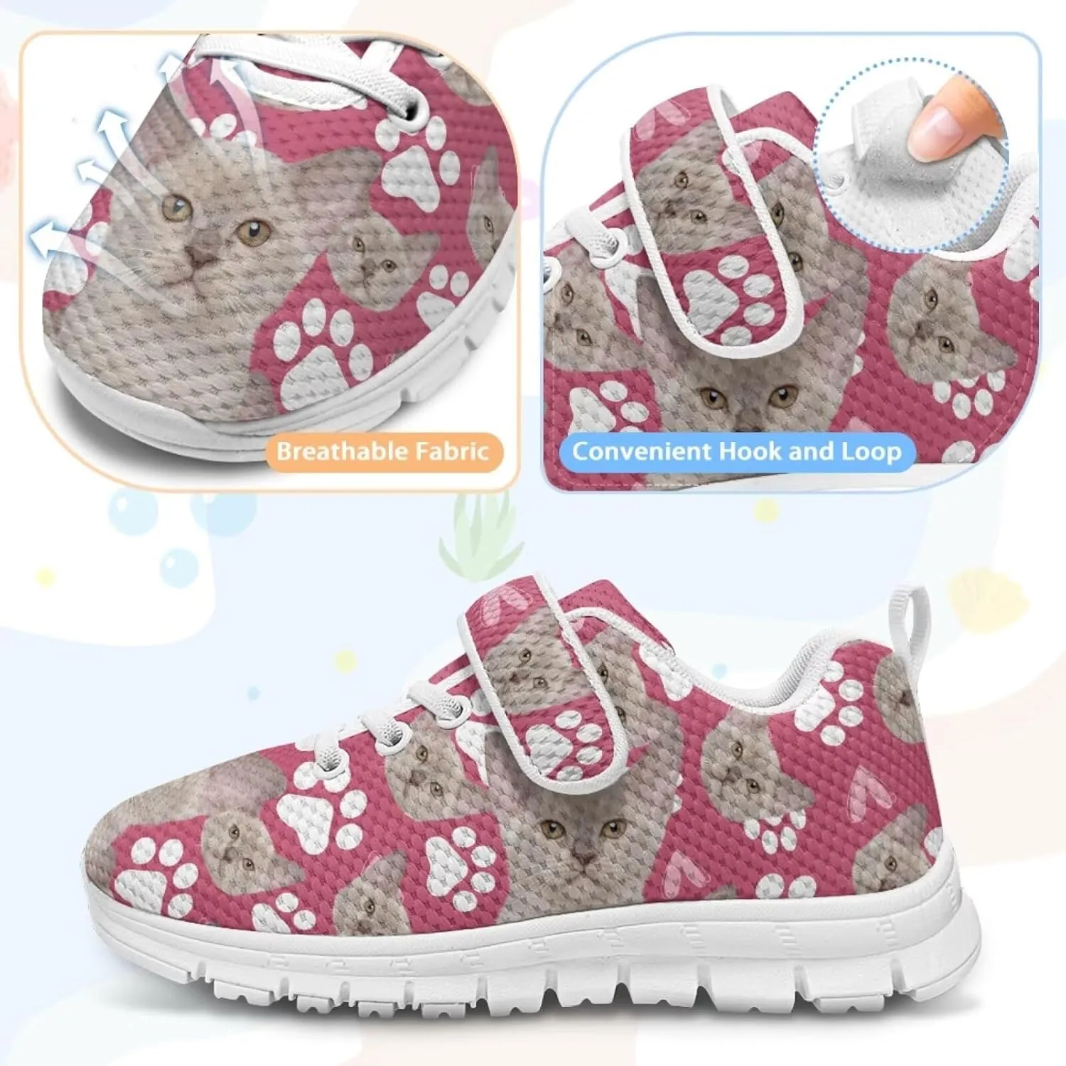 Girls' Athletic Tennis Shoes Cute Slip On Kids Sneakers Running Shoes