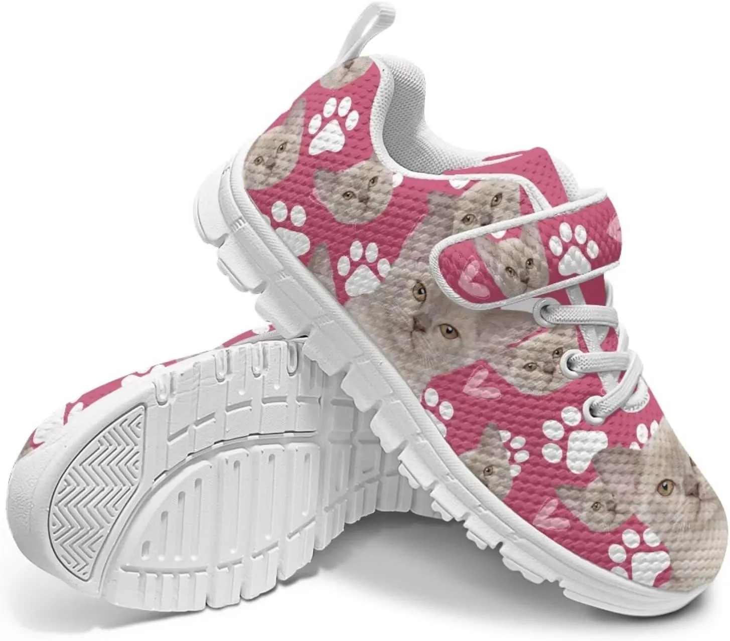 Girls' Athletic Tennis Shoes Cute Slip On Kids Sneakers Running Shoes