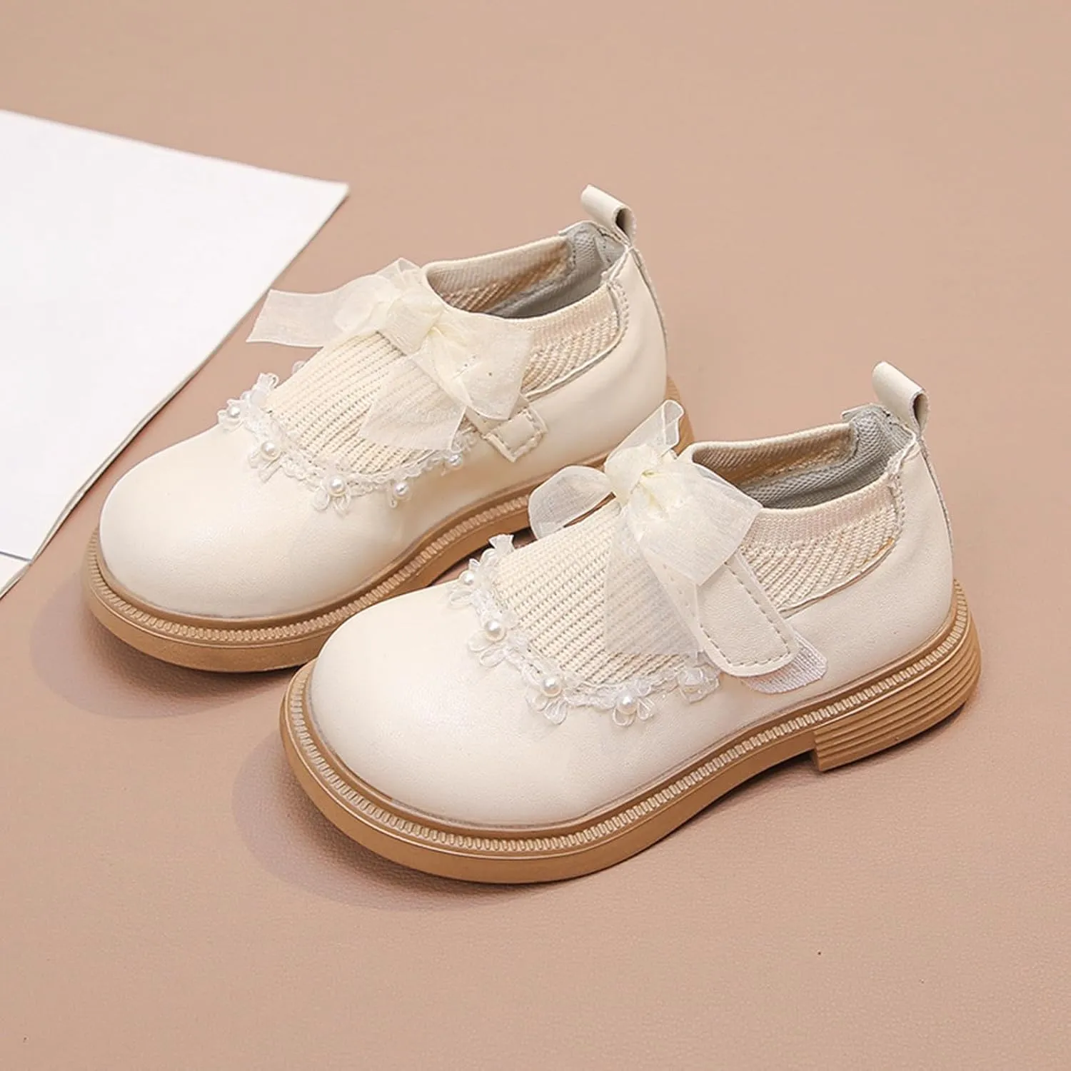 Girls Kids Leather Sneakers Toddler Girl High Toe School Sequins Shoes Childrens Soft Sole Ankle Loafers 𝐖aterproof