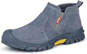 GLANOUDUN Welding Work Boots for Men Slip on Steel Toe Shoes for Men Indestructible Steel Toe Boots Welder Men's Working Shoes Fireproof Safety Footwear for Construction Men's Work & Safety Footwear