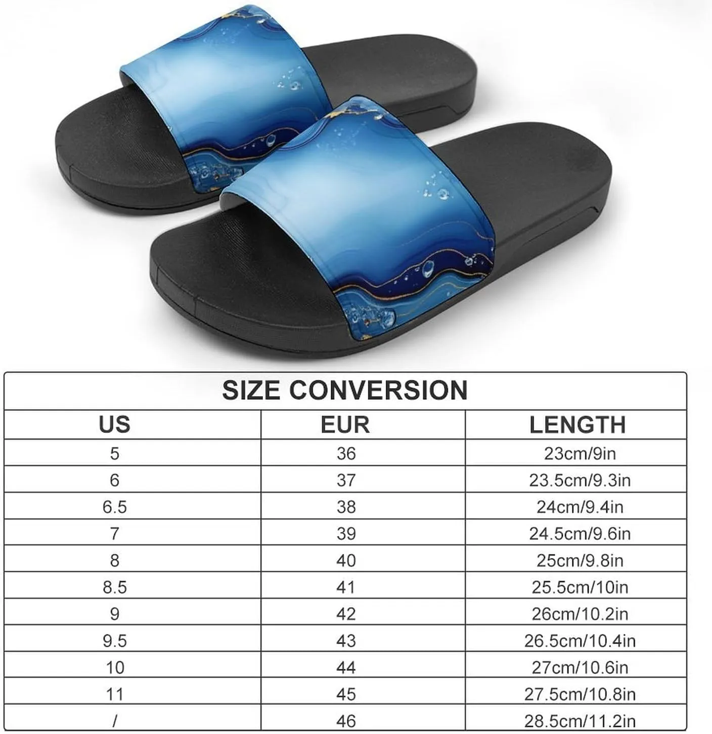 Gold White Blue Agate Paint Funny House Sandals Non Slip Shower Slippers Quick Drying Bathroom Shoes for Women Men