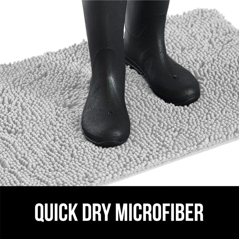 GORILLA GRIP Ultra Absorbent Grippy Doormat for Muddy Dog Paws, Machine Washable Soakstopper Rugs Cleaner Floors, Bed Mat for Dirty Dogs, Indoor Entrance Door Rug Pet Bed Mats 24x17 Light Gray