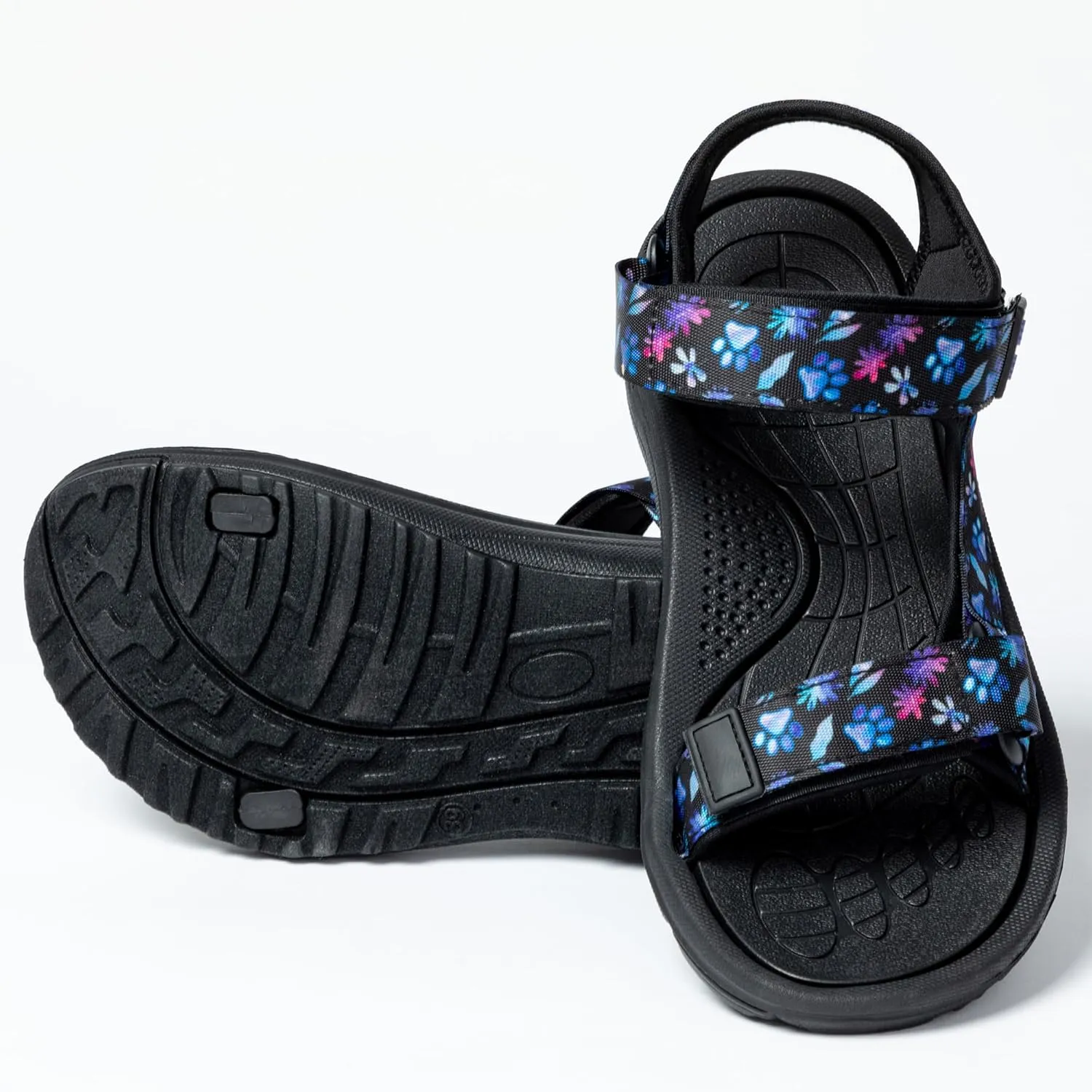 GreaterGood Walking Paws River Sandals Lightweight EVA Adjustable Water Shoes Textured Insole Animal Print Design for Women Ladies