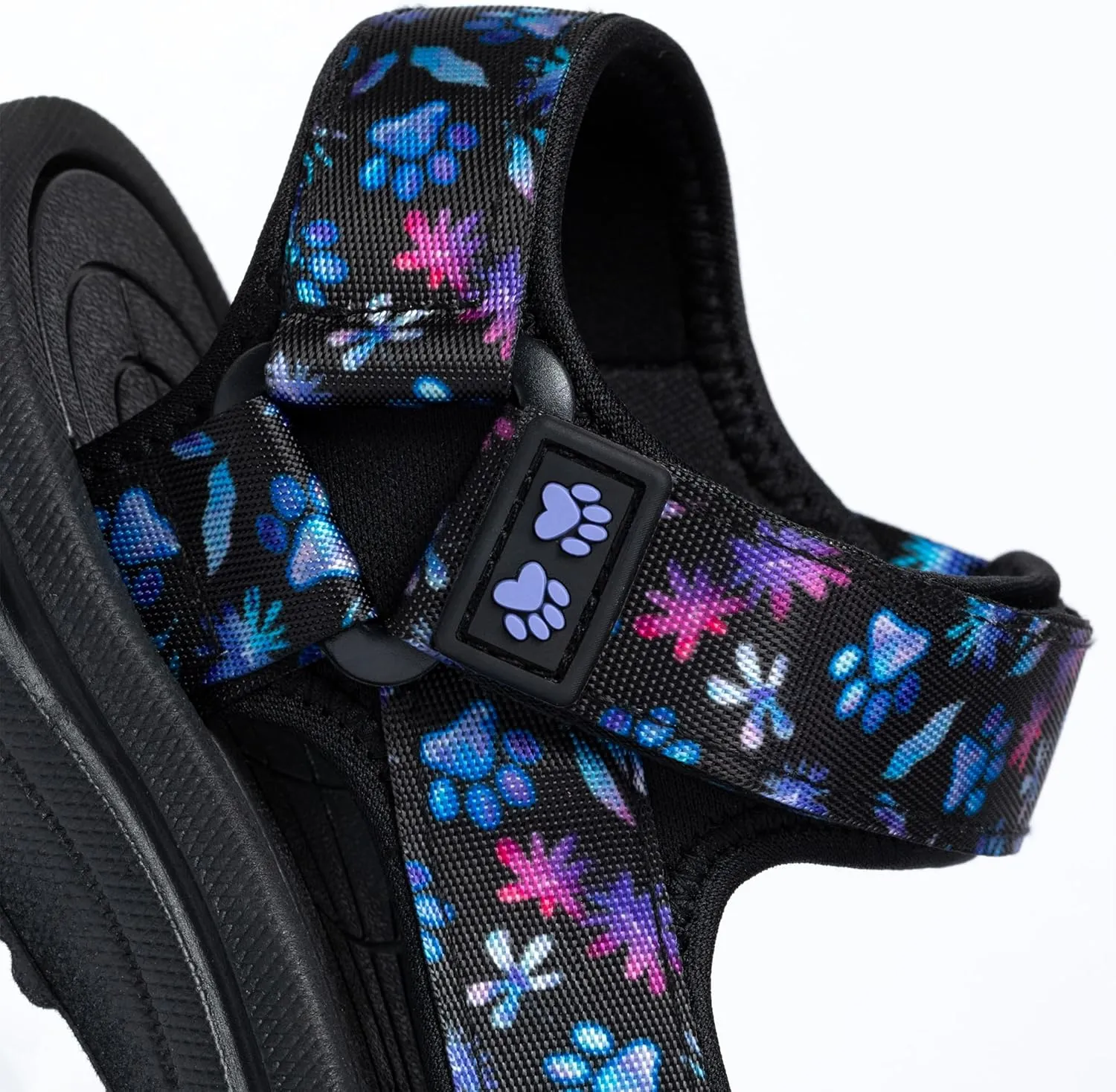 GreaterGood Walking Paws River Sandals Lightweight EVA Adjustable Water Shoes Textured Insole Animal Print Design for Women Ladies