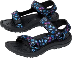 GreaterGood Walking Paws River Sandals Lightweight EVA Adjustable Water Shoes Textured Insole Animal Print Design for Women Ladies