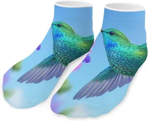 Green Hummingbird Low Cut Ankle Socks Casual Liner Sock Pack Non Slip Invisible For Men Women