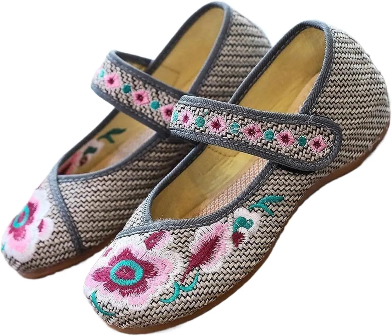 Handmade Vintage Women's Embroidery Flat Shoes Ballet Flats Casual Cotton Driving Shoes