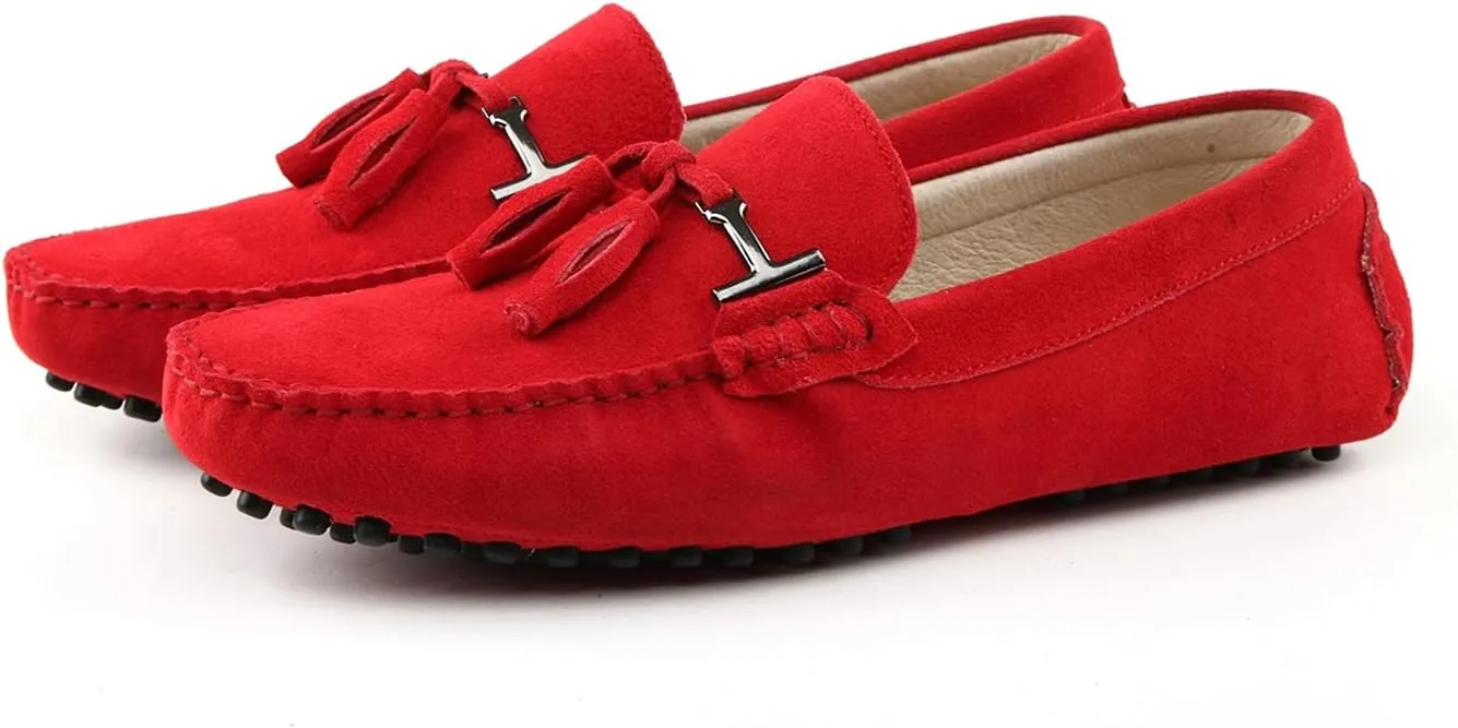 Hanfike Womens Casual Loafers Shoes Slip on Flats with Tassel Buckle Knot