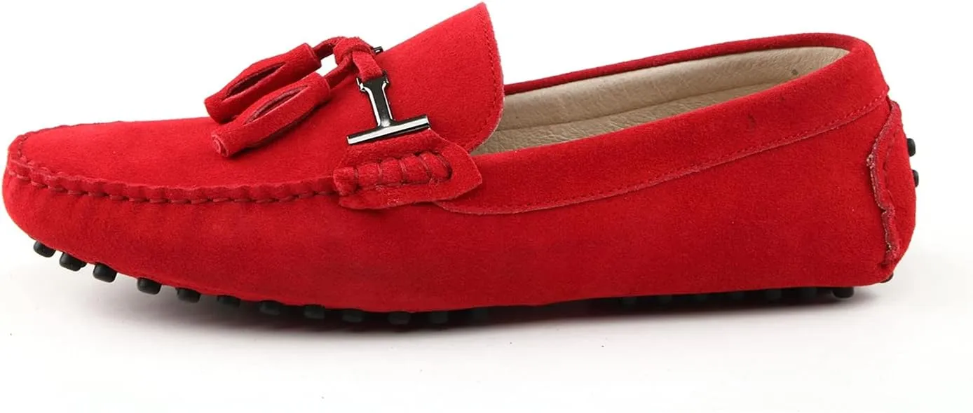 Hanfike Womens Casual Loafers Shoes Slip on Flats with Tassel Buckle Knot