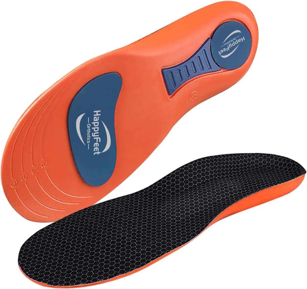 Happy Feet Plantar Fasciitis Insoles, Excellent Shock Absorption and Cushioning Inserts, Extra Foam for Flat Feet Foot Pain Relief, Memory Foam Insoles for Long Standing, Size (8-12 Men)