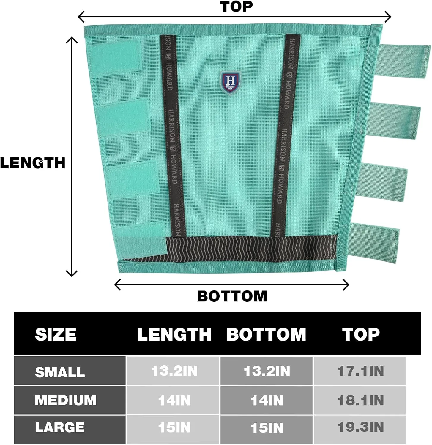 Harrison Howard Loose-Fitting Horse Fly Boots UV-Protective, Breathable Fine Mesh Leggins Stay-on Comfortable Fly Boots with Reflective Strips for Extra Safety (Set of 4) Mint Cob (Medium)