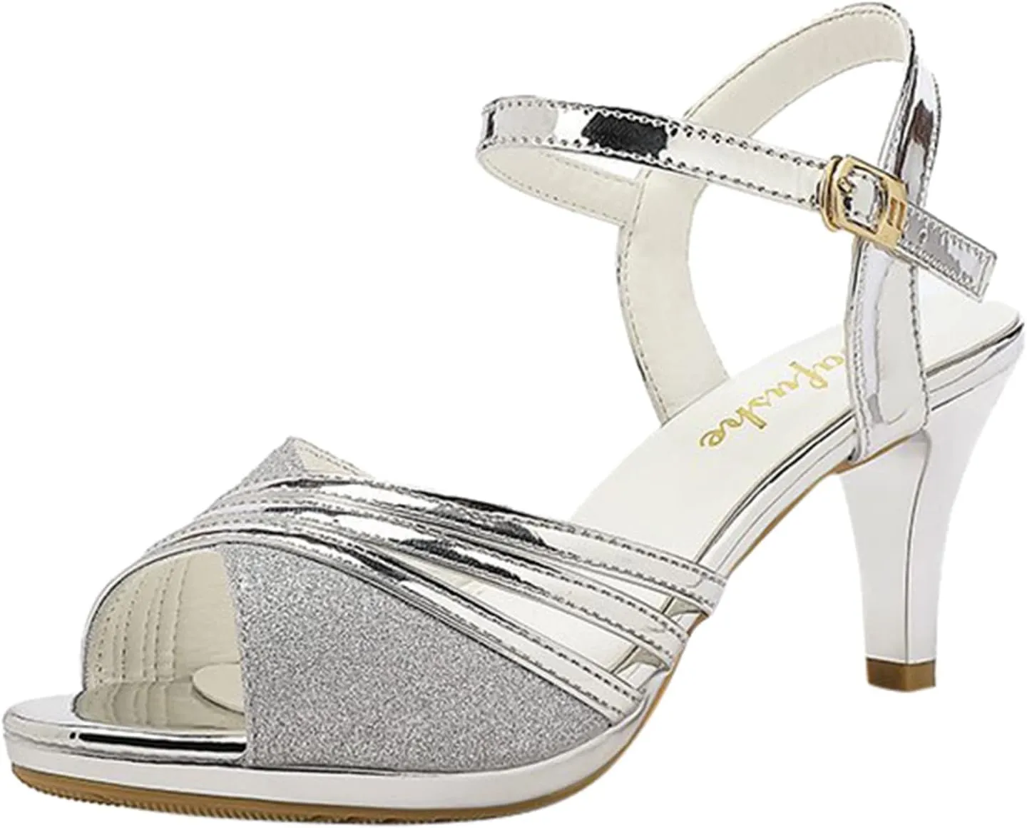 Heels Sandals for Women High Heels Ankle Heeled Dress Shoes Open Toe Comfortable Sandals for Party Wedding