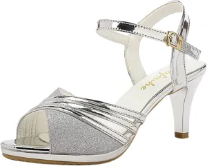 Heels Sandals for Women High Heels Ankle Heeled Dress Shoes Open Toe Comfortable Sandals for Party Wedding