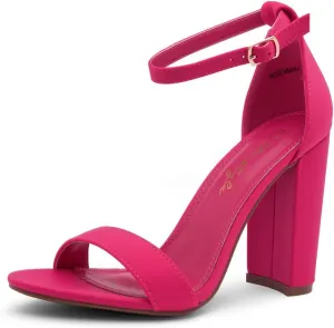 Herstyle Rosemmina Women’s Chunky Block Heels Open Toe Dress Heeled Sandals Ankle Strappy High Heel Pumps Shoes for Prom Wedding Party Office
