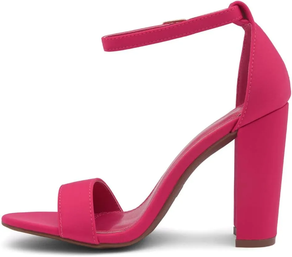 Herstyle Rosemmina Women’s Chunky Block Heels Open Toe Dress Heeled Sandals Ankle Strappy High Heel Pumps Shoes for Prom Wedding Party Office