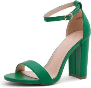 Herstyle Rosemmina Women’s Chunky Block Heels Open Toe Dress Heeled Sandals Ankle Strappy High Heel Pumps Shoes for Prom Wedding Party Office
