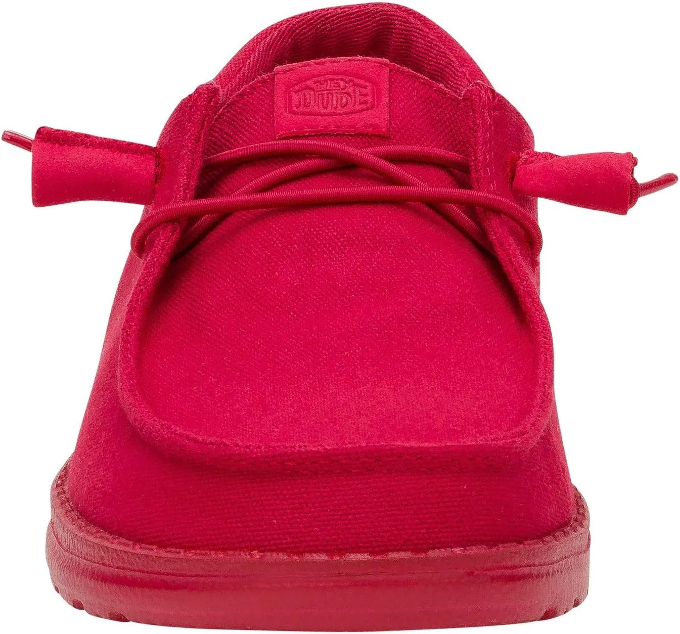 HEYDUDE Wendy Funk Mono Canvas Varsity Red Women’s Shoes, Slip-on Loafers, Comfortable & Light-Weigh