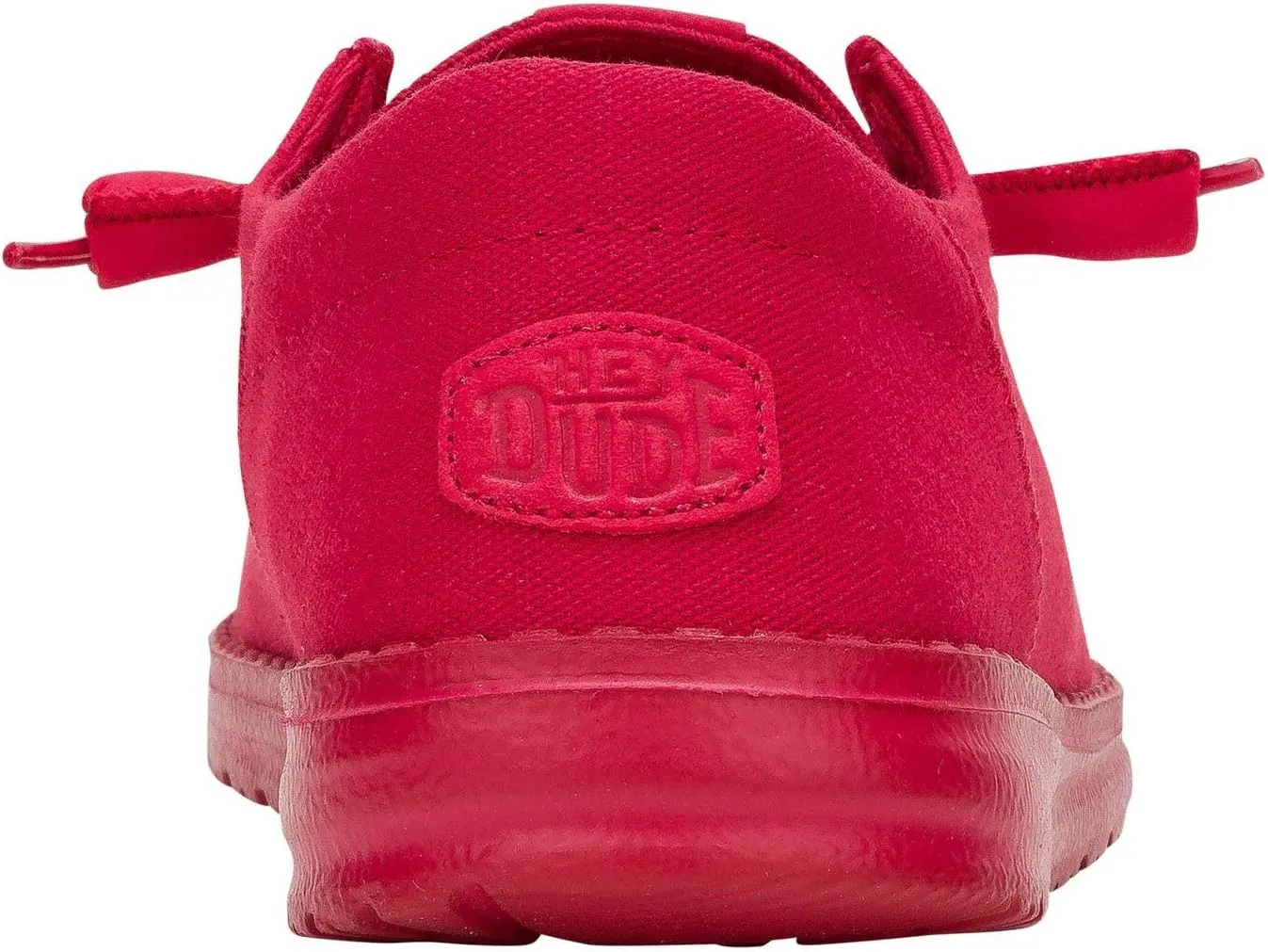 HEYDUDE Wendy Funk Mono Canvas Varsity Red Women’s Shoes, Slip-on Loafers, Comfortable & Light-Weigh