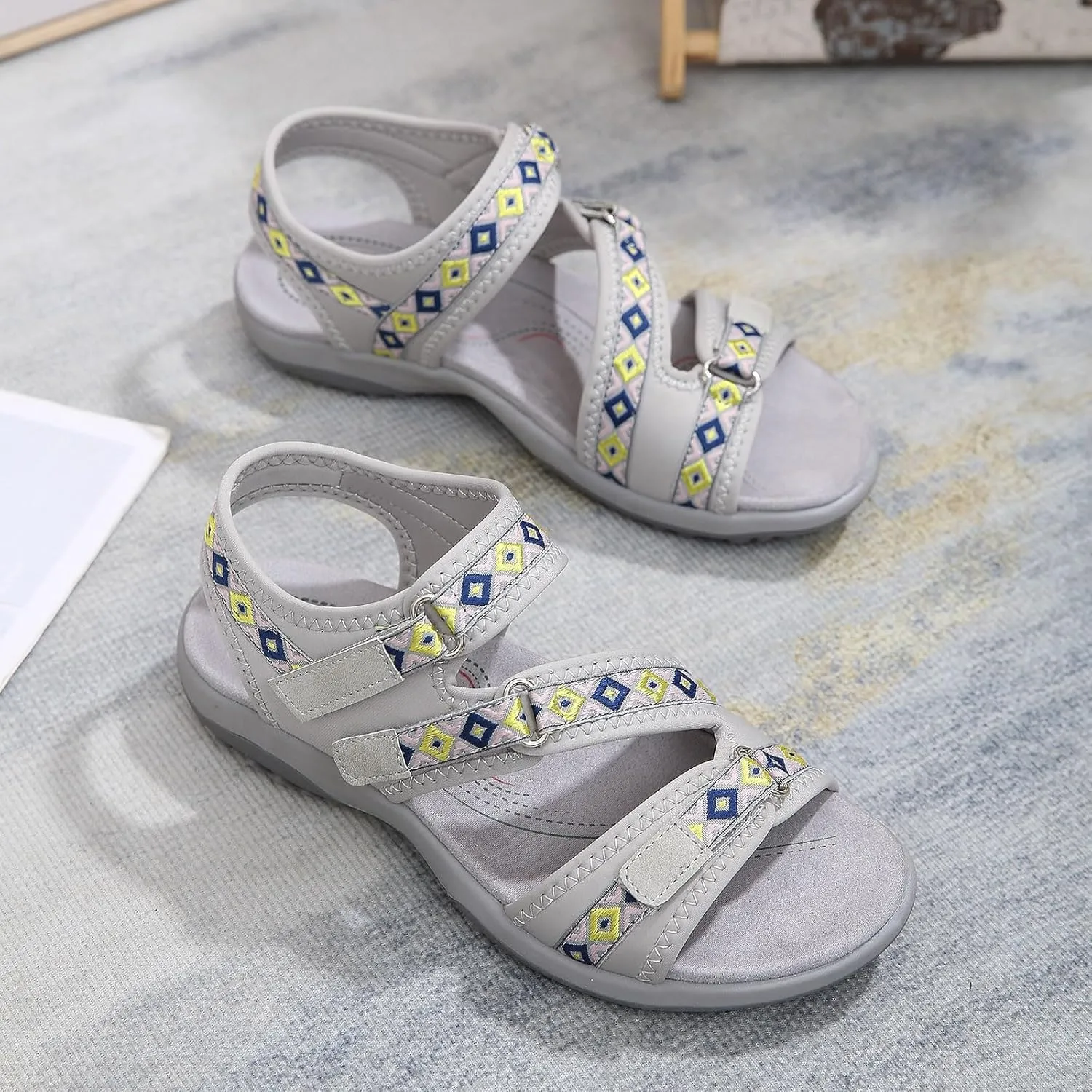 Hiking Sandals Women Comfort Summer Stylish Athletic Non-Slip Outdoor Walking Sandal for Outdoor Beach With Arch Support