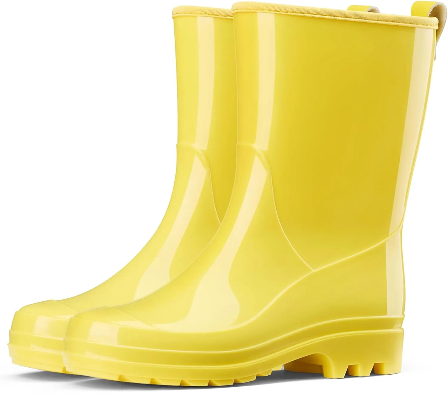 HISEA Women's Mid Calf Rain Boots Waterproof Garden Shoes Fashion Rubber Boots Anti-Slipping Rainboots for Ladies with Comfort Insole Lightweight Mid Height Outdoor Rain Shoes