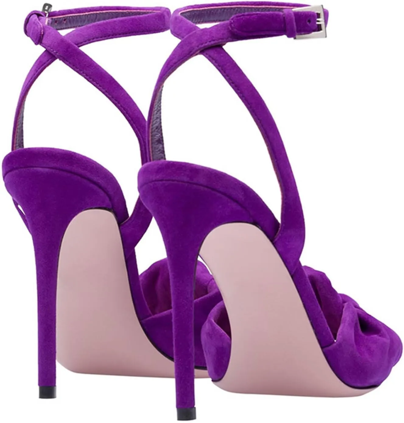 HNVAVQ Women's High Heels Open Toe Strappy Heels Sexy Bow Ankle Strap Pumps Wedding Bridal Party Dress Shoes