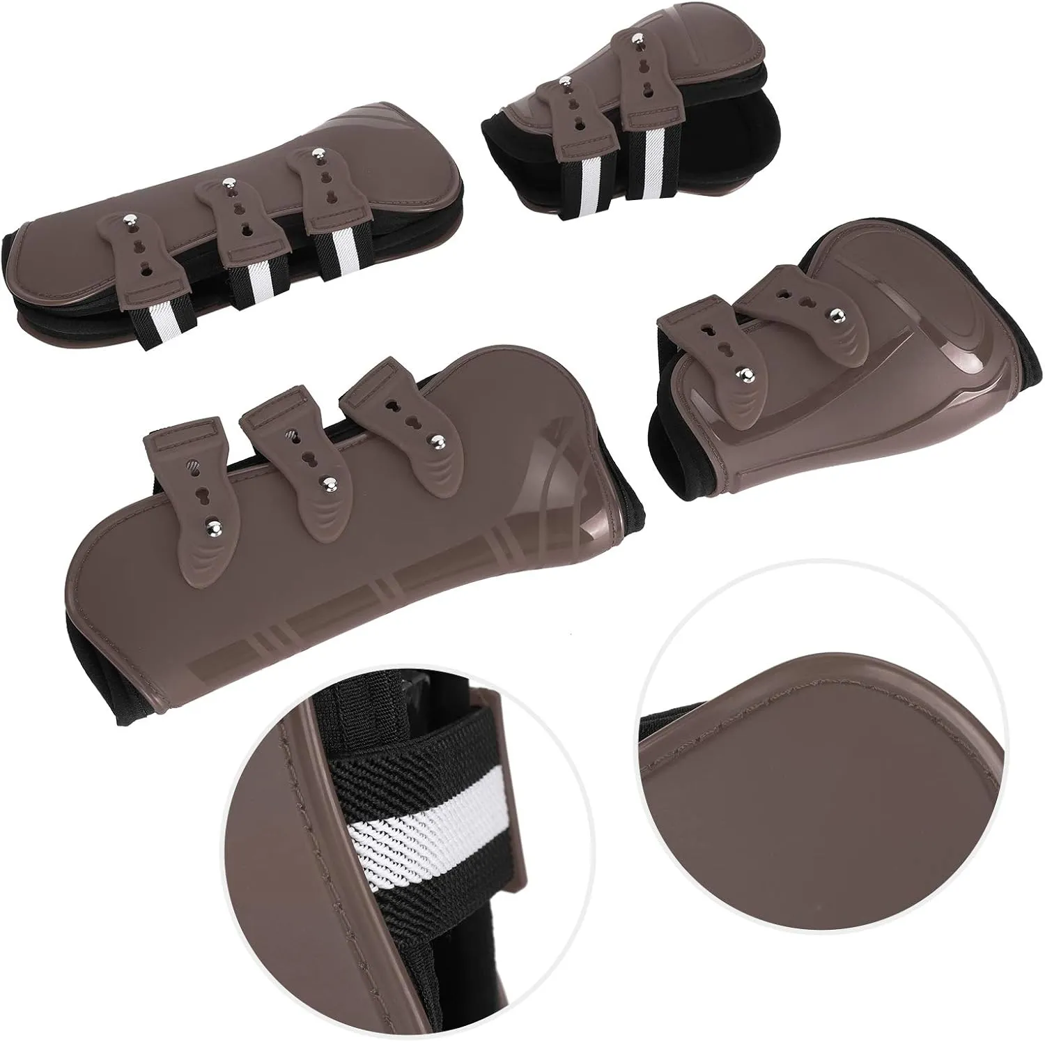 Horse Tendon Boots Open Front Boot for Horse Protective Boots, Horse Shock-Absorbing Boots for Jumping, Trail Riding Set of 4
