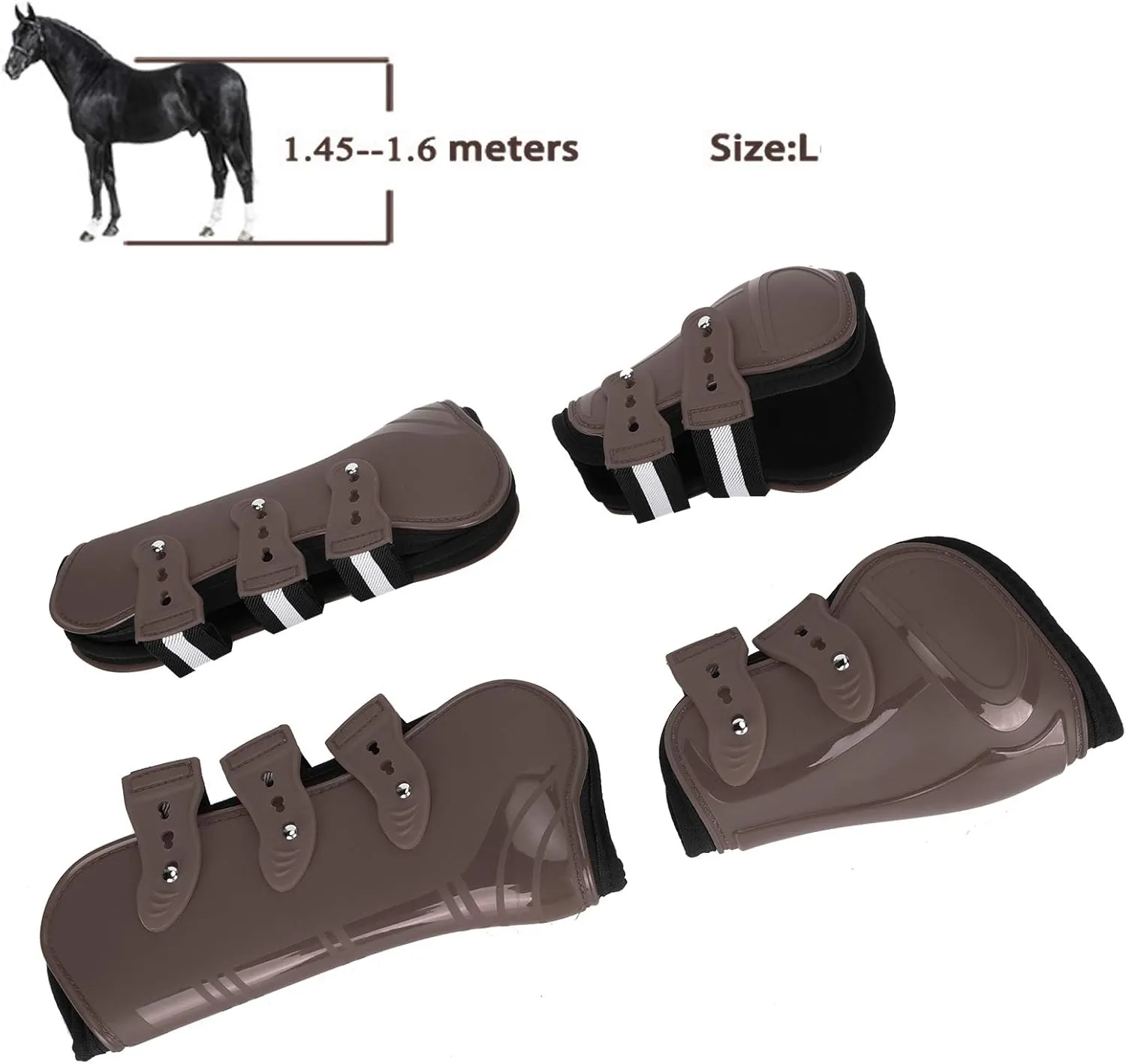 Horse Tendon Boots Open Front Boot for Horse Protective Boots, Horse Shock-Absorbing Boots for Jumping, Trail Riding Set of 4