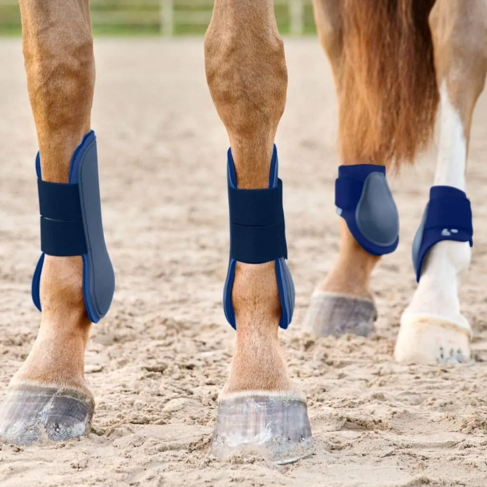 HORZE Chicago Protective Horse Tendon Boots - Lightweight Open Front Boots for Jumping, Trail Riding, and Turnout (Pair) - Chocolate Brown - Pony