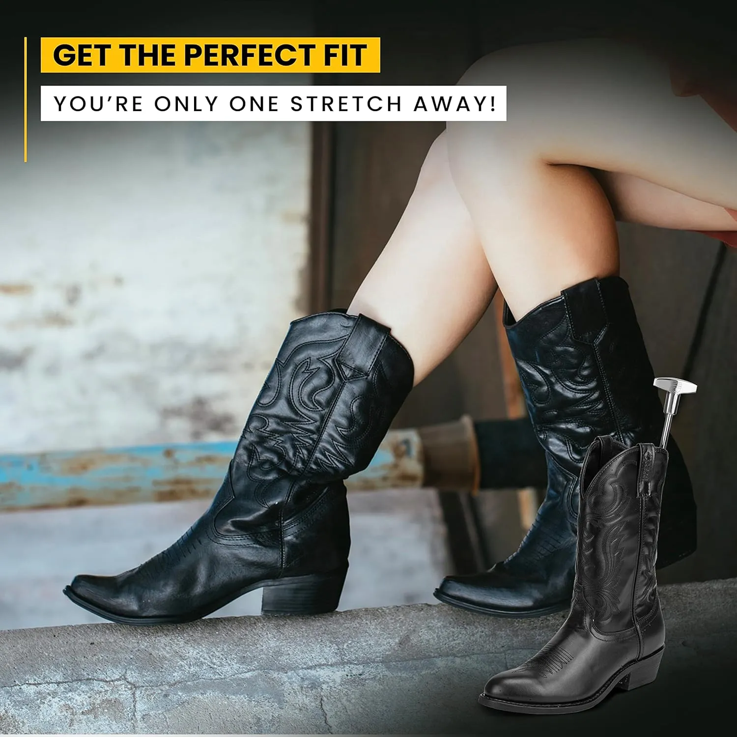 HOUNDSBAY Bloodhound Professional Western Cowboy Boot Stretcher for Men & Women - Widener Shoe Stretcher For Cowboy Boots
