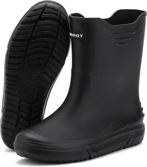 Hsttgsr Rain Boots for Men Waterproof Fashionable Rubber Boots Non-slip Outdoor Garden Boots Mid Calf Muck Work Shoes Comfort Lightweight Rainboots for Fishing Climbing