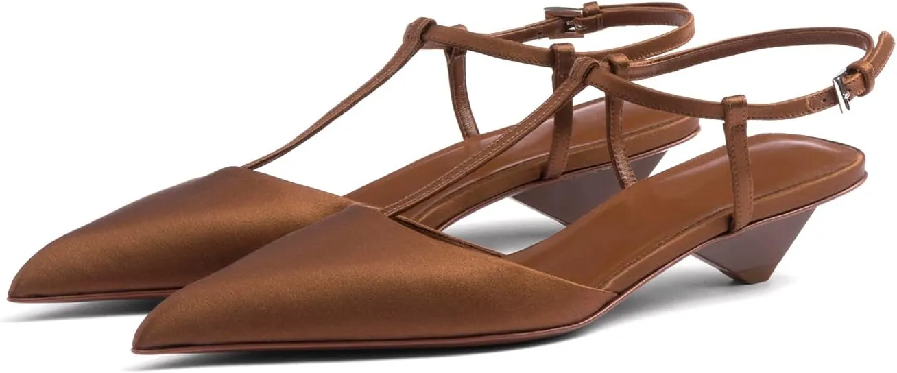 iadore Women Sexy Low Heel Sandals Ankle Straps Fashion Open Toe Satin Slip on Mules Summer Chic Strappy Dress Sandals Size 5-12 US